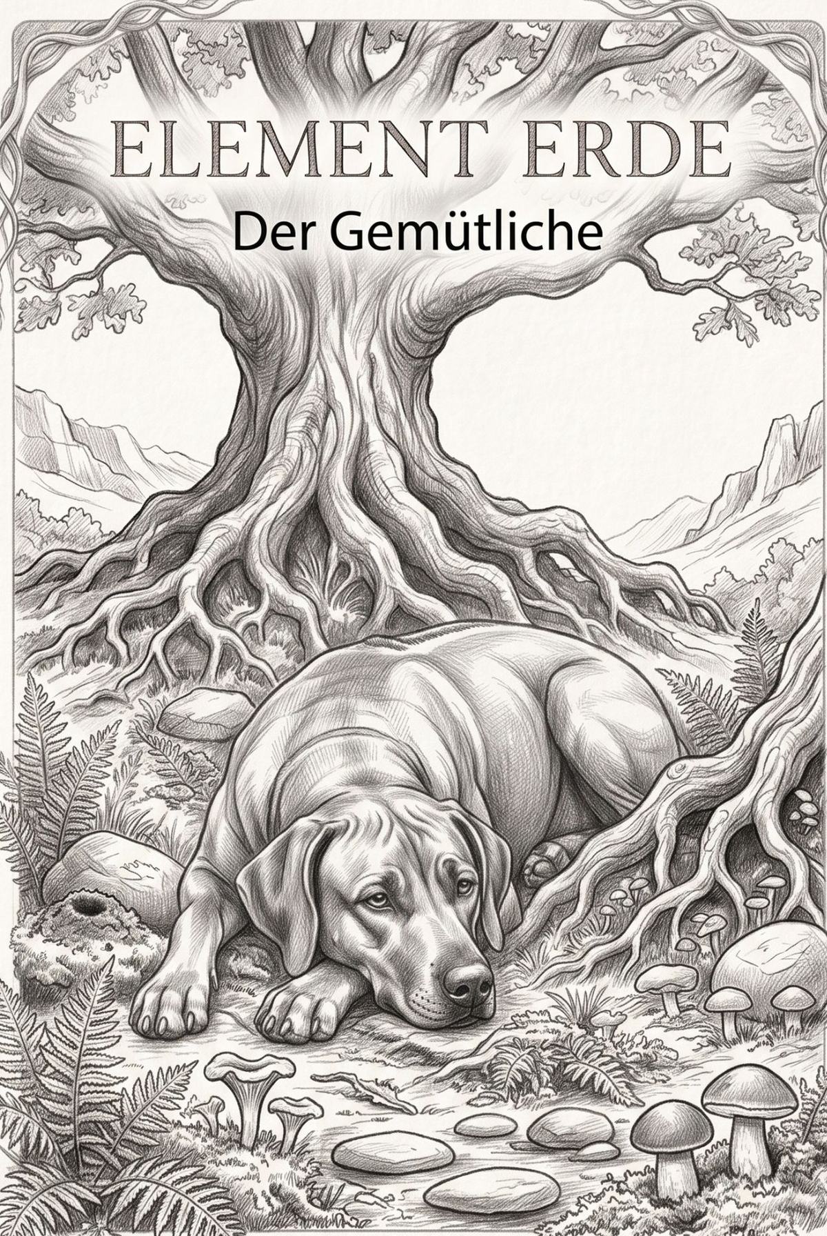 Vorderseite der Elementekarte Erde-Hund – Der Gemütliche
