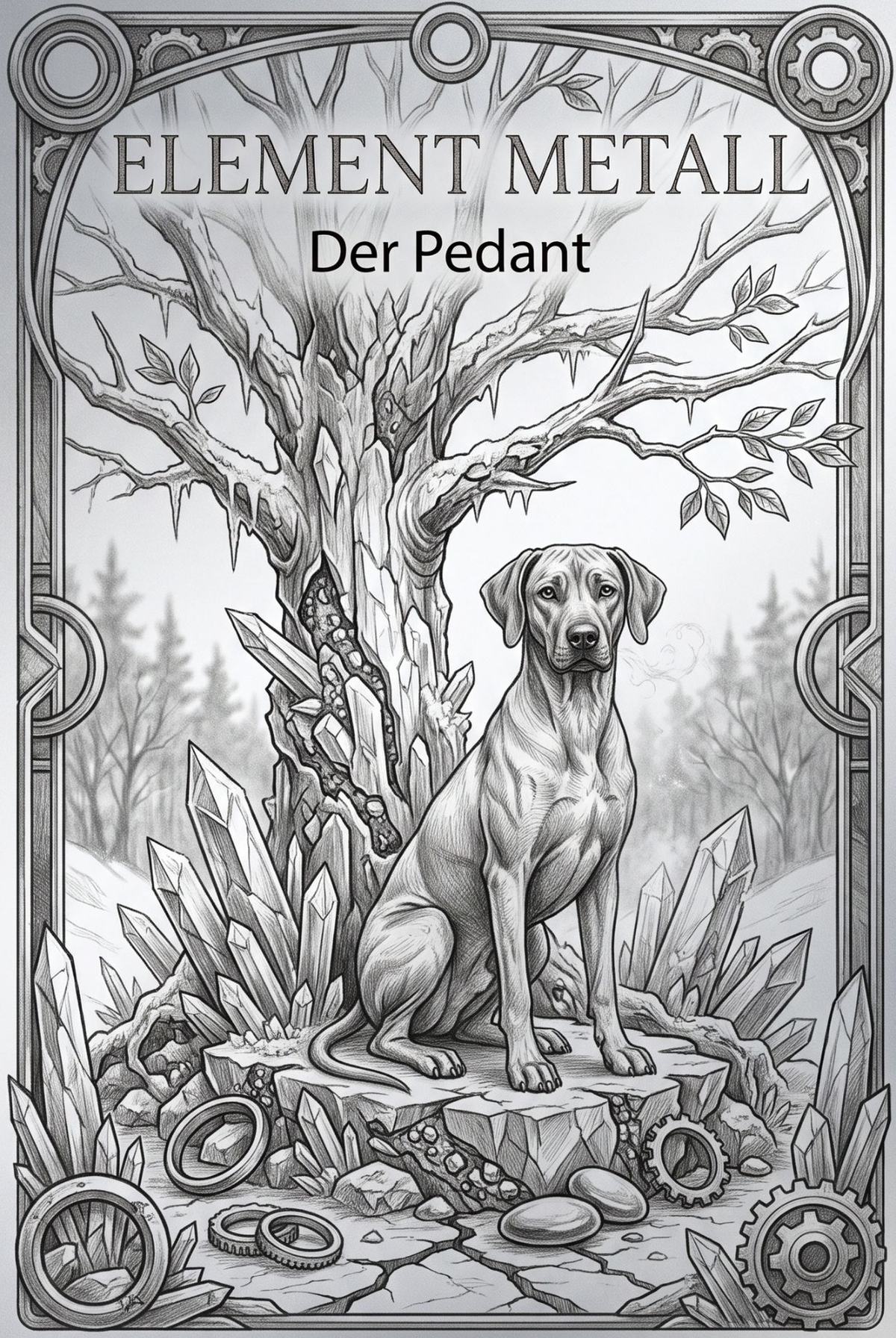 Vorderseite der Elementekarte Metall-Hund – Der Pedant